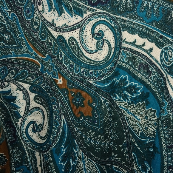 Chico's Sweaters - Chico's Sz 2 sweater, turquoise/brown paisley